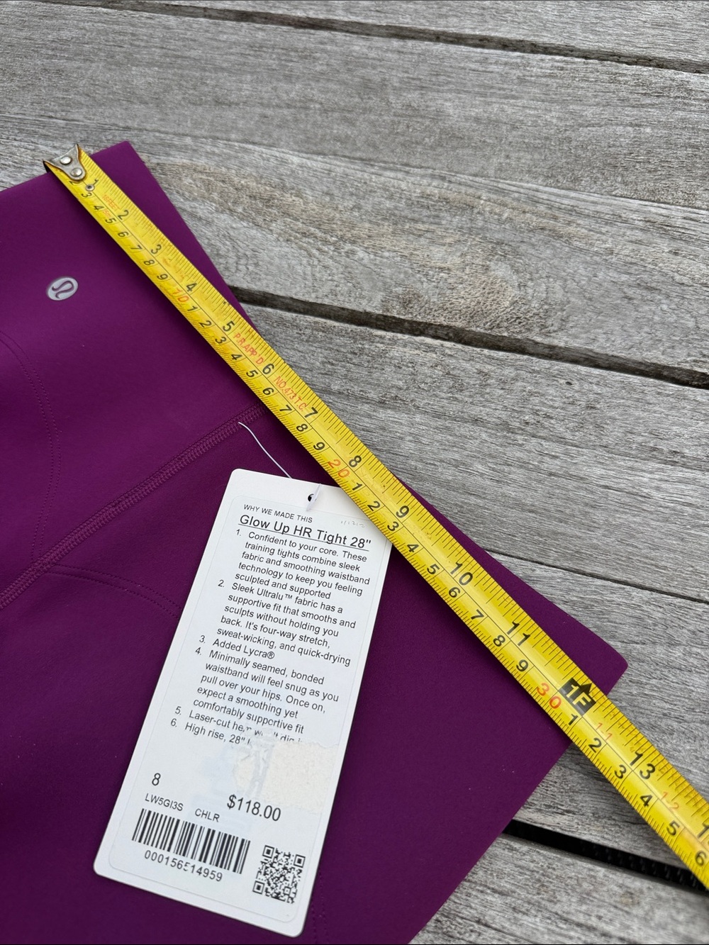 Lululemon Glow Up Super-High-Rise Tight 28" NWT Chilled Grape purple Size 8 🍇 - Picture 3 of 4